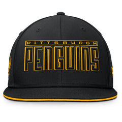Pittsburgh Penguins Fanatics Fundamental Gino Stack Snapback Hat - Black - NHL