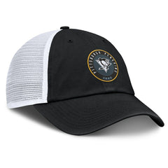 Pittsburgh Penguins Fanatics Averie Trucker Adjustable Hat - Black/White - NHL