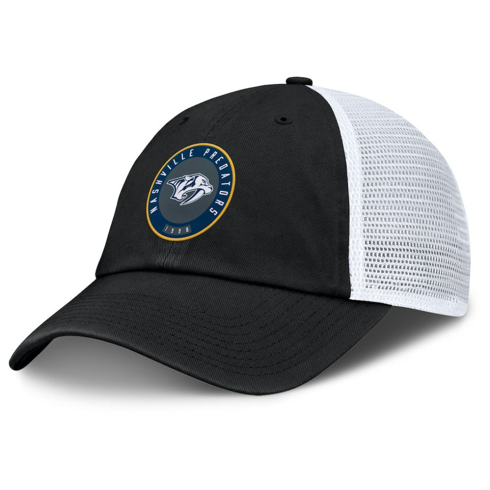 Nashville Predators Fanatics Averie Trucker Adjustable Hat - Black/White - NHL