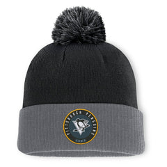 Pittsburgh Penguins Fanatics Aspyn Cuffed Knit Hat with Pom - Black - NHL