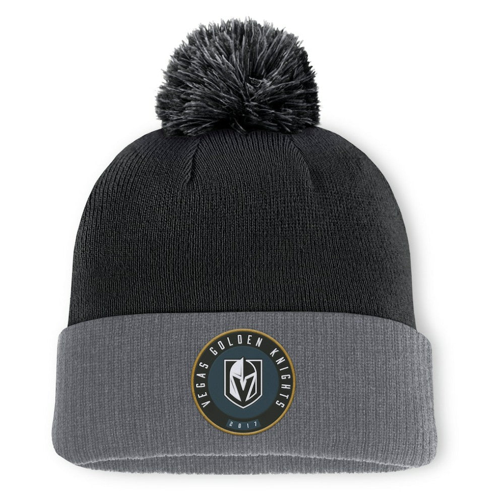 Vegas Golden Knights Fanatics Aspyn Cuffed Knit Hat with Pom - Black - NHL