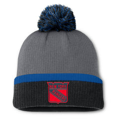 New York Rangers Fanatics Women's Cuffed Knit Hat with Pom - Charcoal - NHL