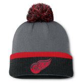 Detroit Red Wings Fanatics Women's Cuffed Knit Hat with Pom - Charcoal - NHL