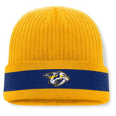 Nashville Predators Fanatics Blueliner Cuffed Knit Hat - Gold - NHL