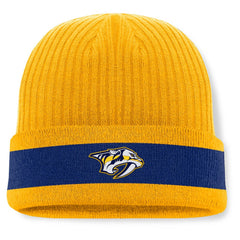 Nashville Predators Fanatics Blueliner Cuffed Knit Hat - Gold - NHL