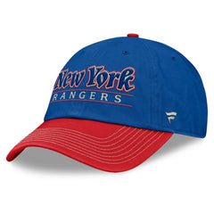 New York Rangers Fanatics Heritage Home Ice Two-Tone Adjustable Hat - Blue/Red - NHL