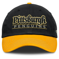 Pittsburgh Penguins Fanatics Heritage Home Ice Two-Tone Adjustable Hat - Black/Gold - NHL