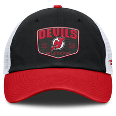 New Jersey Devils Fanatics Fundamental One-Time Trucker Adjustable Hat - Black - NHL