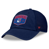 New York Rangers Fanatics Fundamental One-Time Trucker Adjustable Hat - Blue - NHL