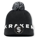 Seattle Kraken Fanatics Fundamental High Stick Cuffed Knit Hat with Pom - Black - NHL
