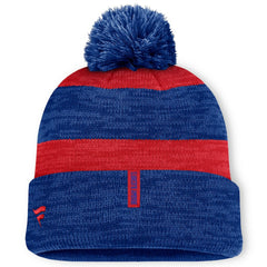 New York Rangers Fanatics Fundamental Red Line Cuffed Knit Hat with Pom - Navy - NHL