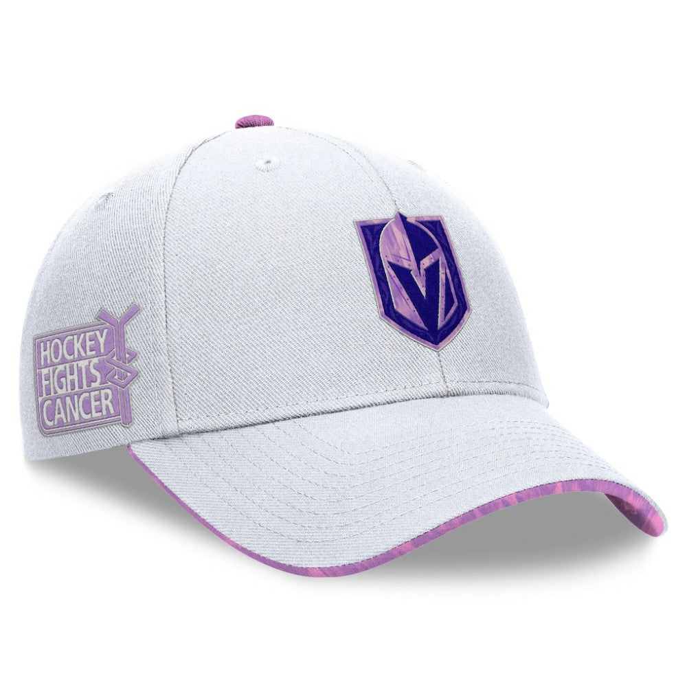 Vegas Golden Knights Fanatics Authentic Pro Hockey Fights Cancer Adjustable Hat - White - NHL