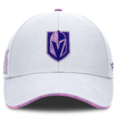 Vegas Golden Knights Fanatics Authentic Pro Hockey Fights Cancer Adjustable Hat - White - NHL