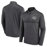 Los Angeles Kings Logo Athletic Head-to-Head Raglan Quarter-Zip Top - Heather Charcoal - NHL
