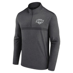 Los Angeles Kings Logo Athletic Head-to-Head Raglan Quarter-Zip Top - Heather Charcoal - NHL