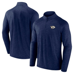 Nashville Predators Logo Athletic Head-to-Head Raglan Quarter-Zip Top - Navy - NHL