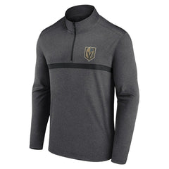 Vegas Golden Knights Logo Athletic Head-to-Head Raglan Quarter-Zip Top - Heather Charcoal - NHL