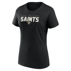 New Orleans Saints Logo Athletic Women's Lean T-Shirt Black | NFL