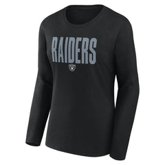 Las Vegas Raiders Logo Athletic Women's Grip Long Sleeve T-Shirt Black | NFL