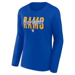 Los Angeles Rams Logo Athletic Women's Grip Long Sleeve T-Shirt Royal | NFL
