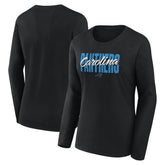 Carolina Panthers Logo Athletic Women's Grip Long Sleeve T-Shirt Black | NFL