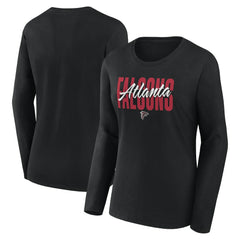 Atlanta Falcons Logo Athletic Women's Grip Long Sleeve T-Shirt Black | NFL