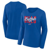 Buffalo Bills Logo Athletic Women's Grip Long Sleeve T-Shirt Royal | NFL