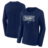 Dallas Cowboys Logo Athletic Women's Grip Long Sleeve T-Shirt Navy | NFL