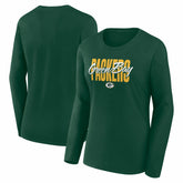 Green Bay Packers Logo Athletic Women's Grip Long Sleeve T-Shirt Green | NFL
