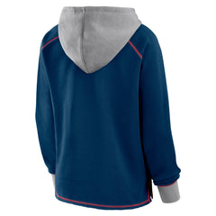 Houston Texans Logo Athletic Women's Boom Fleece Pullover V-Neck Hoodie Navy | NFL