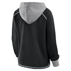 Las Vegas Raiders Logo Athletic Women's Boom Fleece Pullover V-Neck Hoodie Black | NFL