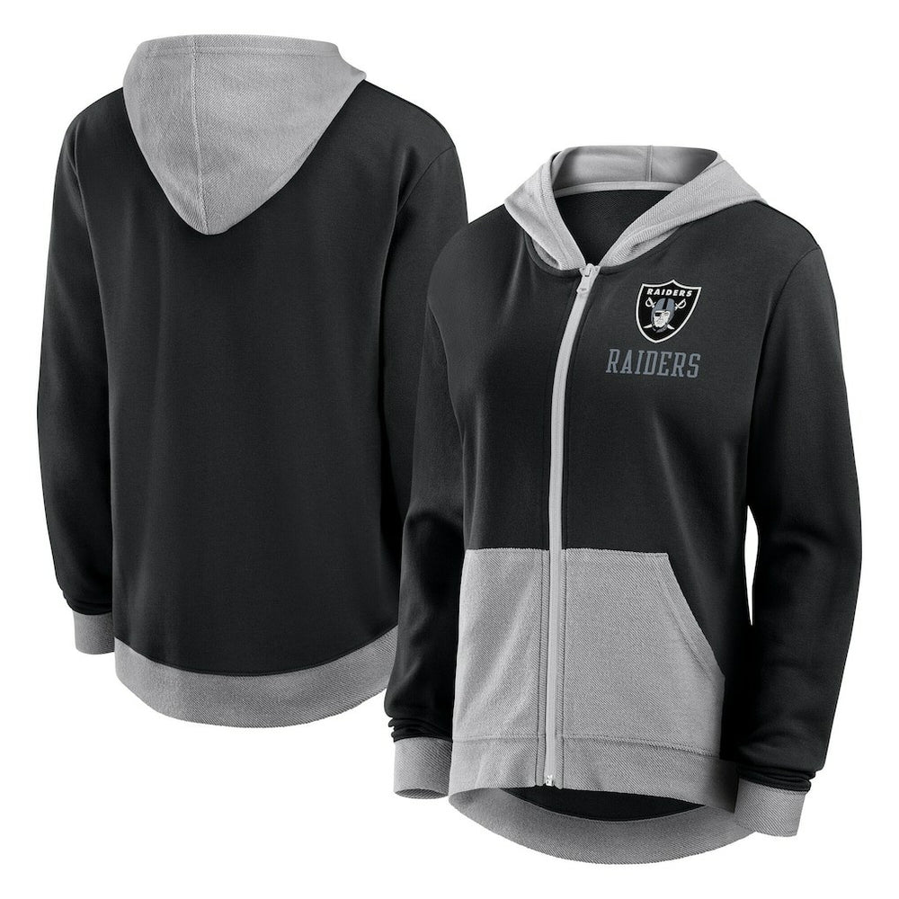 Las Vegas Raiders Logo Athletic Women's Hit It French Terry Full-Zip Hoodie Black | NFL
