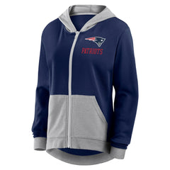 New England Patriots Logo Athletic Women's Hit It French Terry Full-Zip Hoodie Navy | NFL