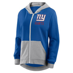 New York Giants Logo Athletic Women's Hit It French Terry Full-Zip Hoodie Royal | NFL