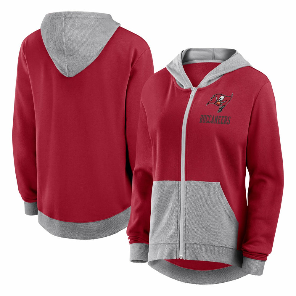 Tampa Bay Buccaneers Logo Athletic Women's Hit It French Terry Full-Zip Hoodie Red | NFL