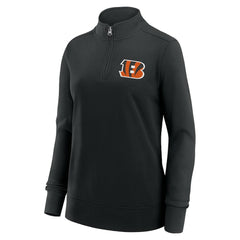 Cincinnati Bengals Logo Athletic Women's Velocity Quarter-Zip Jacket Black | NFL