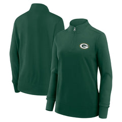 Green Bay Packers Logo Athletic Women's Velocity Quarter-Zip Jacket Green | NFL