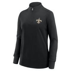 New Orleans Saints Logo Athletic Women's Velocity Quarter-Zip Jacket Black | NFL