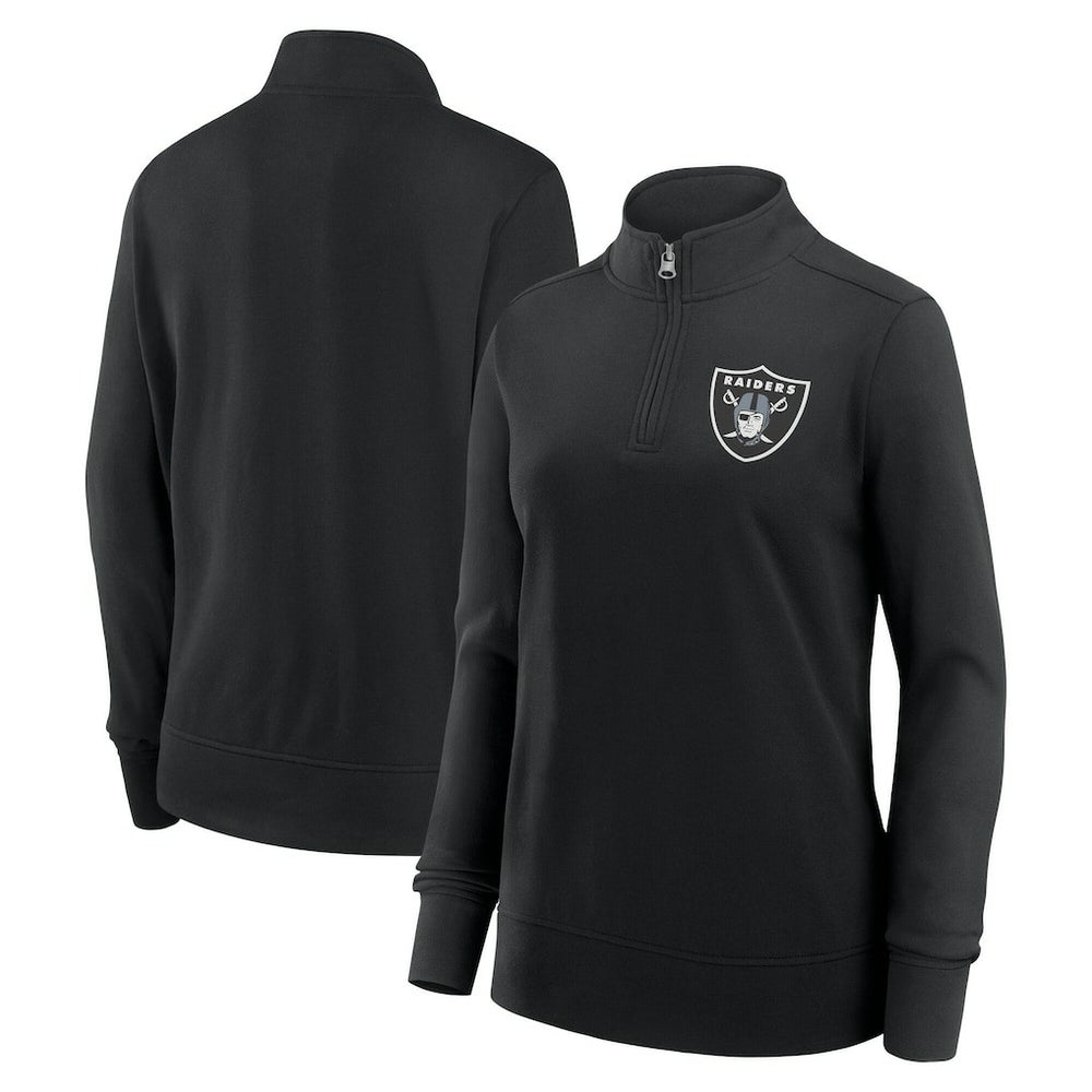 Las Vegas Raiders Logo Athletic Women's Velocity Quarter-Zip Jacket Black | NFL