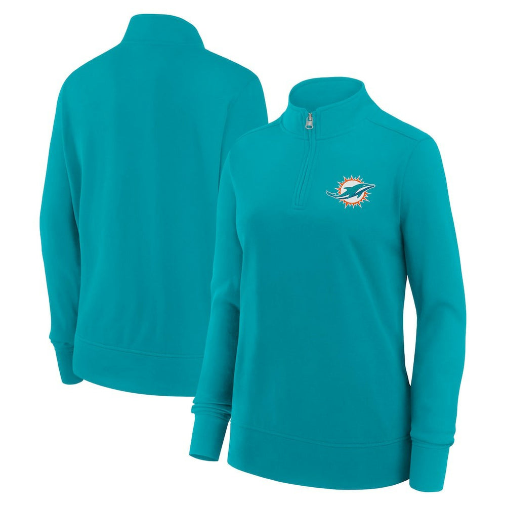 Miami Dolphins Logo Athletic Women's Velocity Quarter-Zip Jacket Aqua | NFL