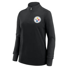 Pittsburgh Steelers Logo Athletic Women's Velocity Quarter-Zip Jacket Black | NFL