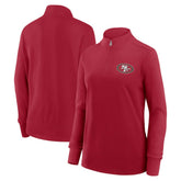 San Francisco 49ers Logo Athletic Women's Velocity Quarter-Zip Jacket Scarlet | NFL