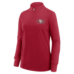 San Francisco 49ers Logo Athletic Women's Velocity Quarter-Zip Jacket Scarlet | NFL