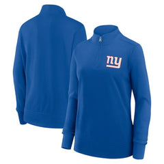New York Giants Logo Athletic Women's Velocity Quarter-Zip Jacket Royal | NFL