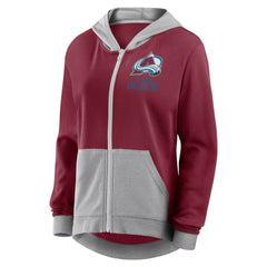 Colorado Avalanche Logo Athletic Women's Hit It French Terry Full-Zip Hoodie - Burgundy - NHL