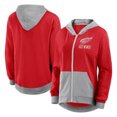 Detroit Red Wings Logo Athletic Women's Hit It French Terry Full-Zip Hoodie - Red - NHL