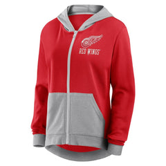 Detroit Red Wings Logo Athletic Women's Hit It French Terry Full-Zip Hoodie - Red - NHL