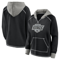 Los Angeles Kings Logo Athletic Women's Hit It French Terry Full-Zip Hoodie - Black - NHL