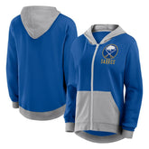 Buffalo Sabres Logo Athletic Women's Hit It French Terry Full-Zip Hoodie - Royal - NHL