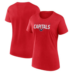 Washington Capitals Logo Athletic Women's Launch Scoop Neck T-Shirt - Red - NHL